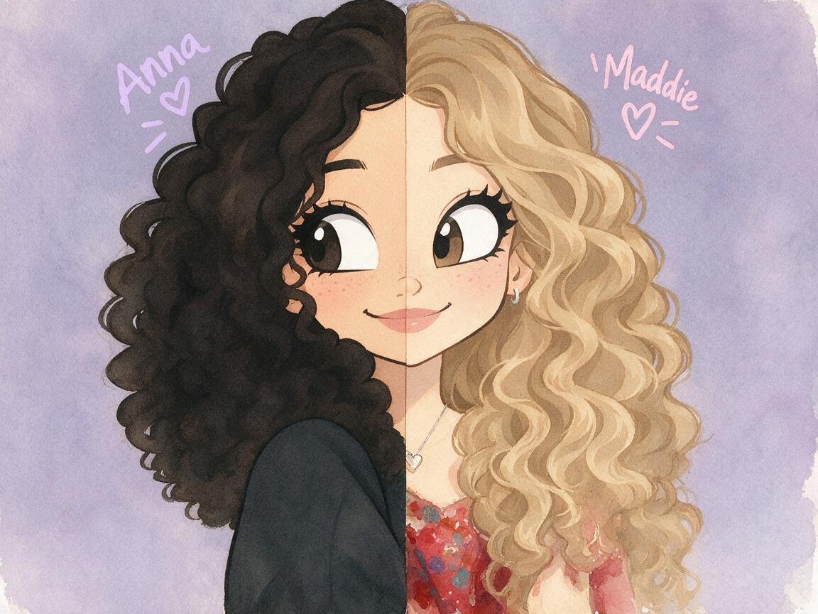 Use the same colors as the colored version and make the blonde girl have a fancy — Después