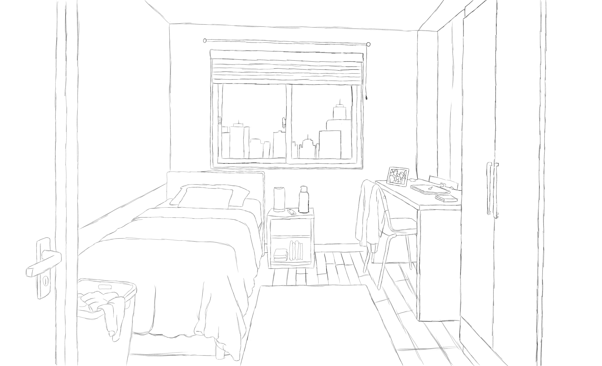 Mantenha o desenho atual sem mudar nada, Liz da manhã entrando pela janela, colo — Vorher
