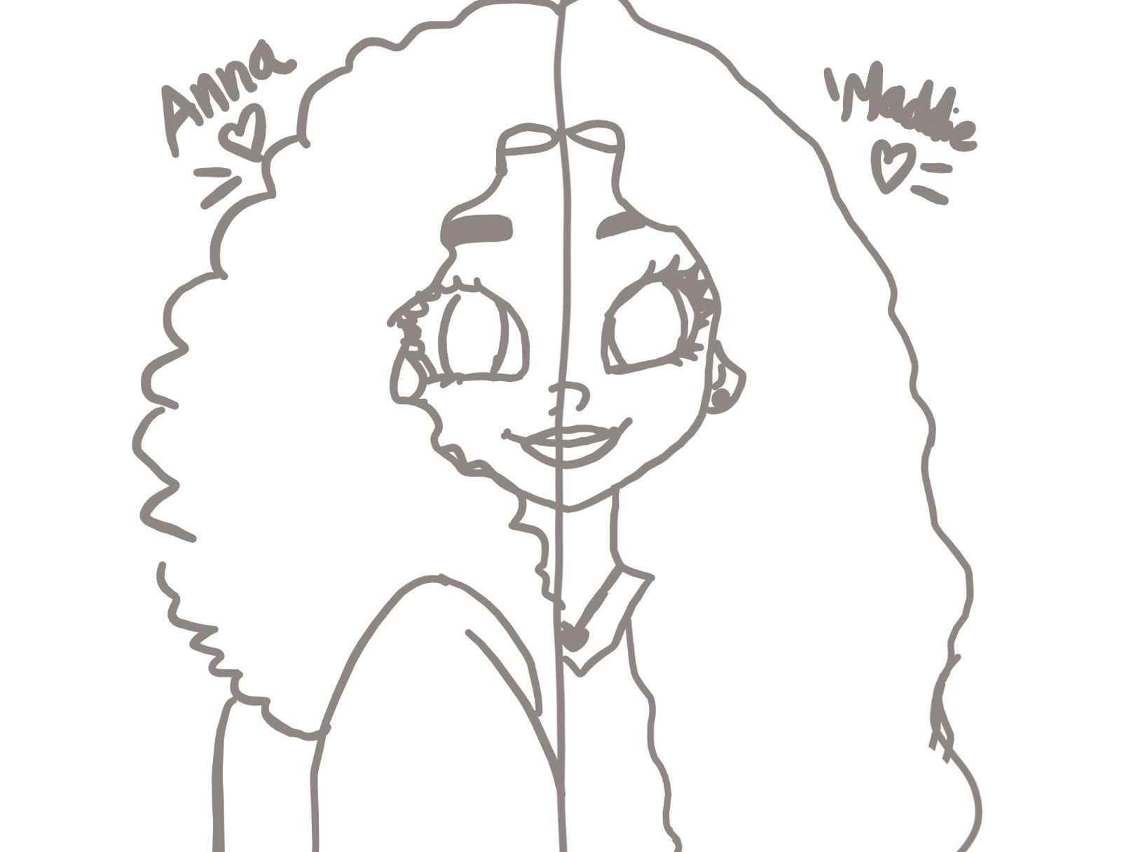 Use the same colors as the colored version and make the blonde girl have a fancy — Avant