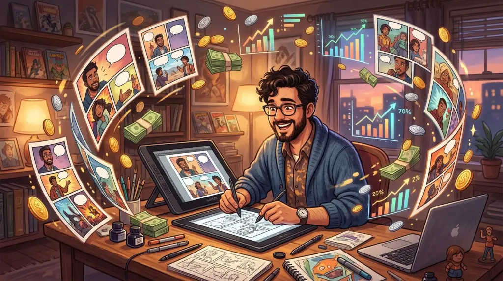 How Much Do Webtoon Creators Make? Real Earnings Data for 2026 — cover illustration