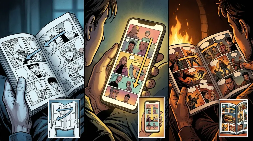 Manga vs Webtoon vs Comic: Formats, Reading Flow, and Which to Choose — cover illustration