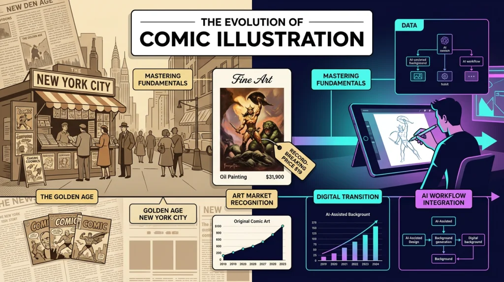 The Evolution of Comic Illustration: From Golden Age Origins to Modern Creator Tips