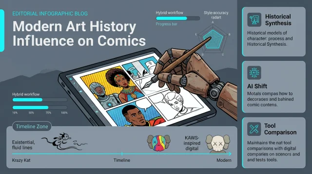 Modern Art History Influence on Comics: An AI Art Review