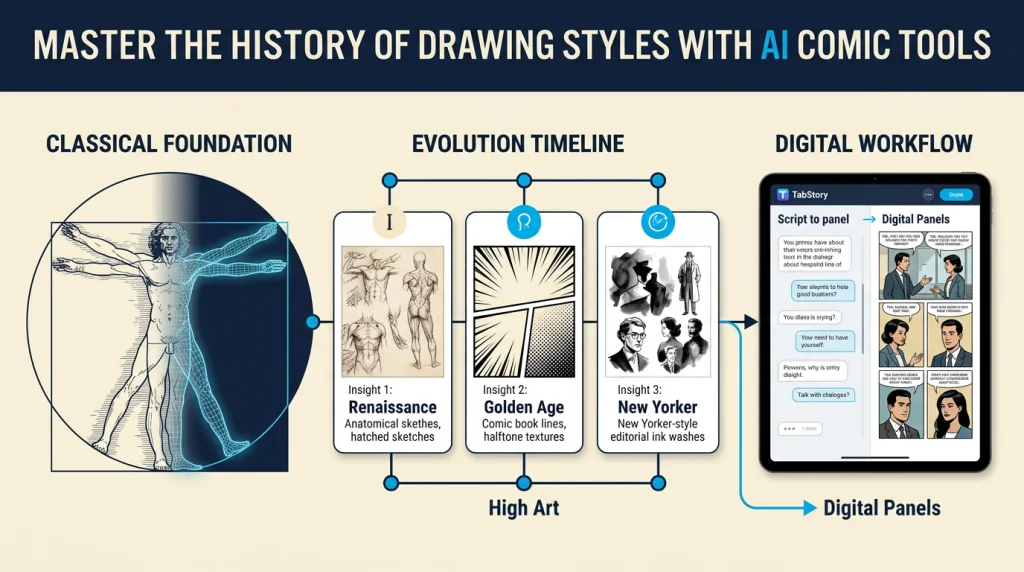 Master the History of Drawing Styles with AI Comic Tools