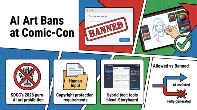 AI Art Bans at Comic-Con: What Creators Need to Know About Tools & Copyright