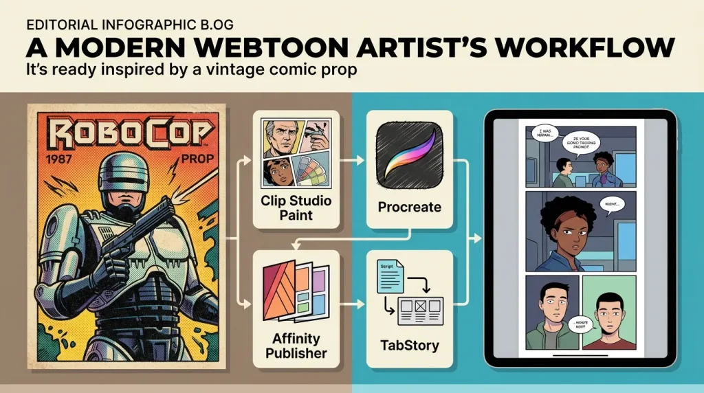 How a 1987 RoboCop Comic Prop Inspired a Modern Webtoon Artist's Workflow
