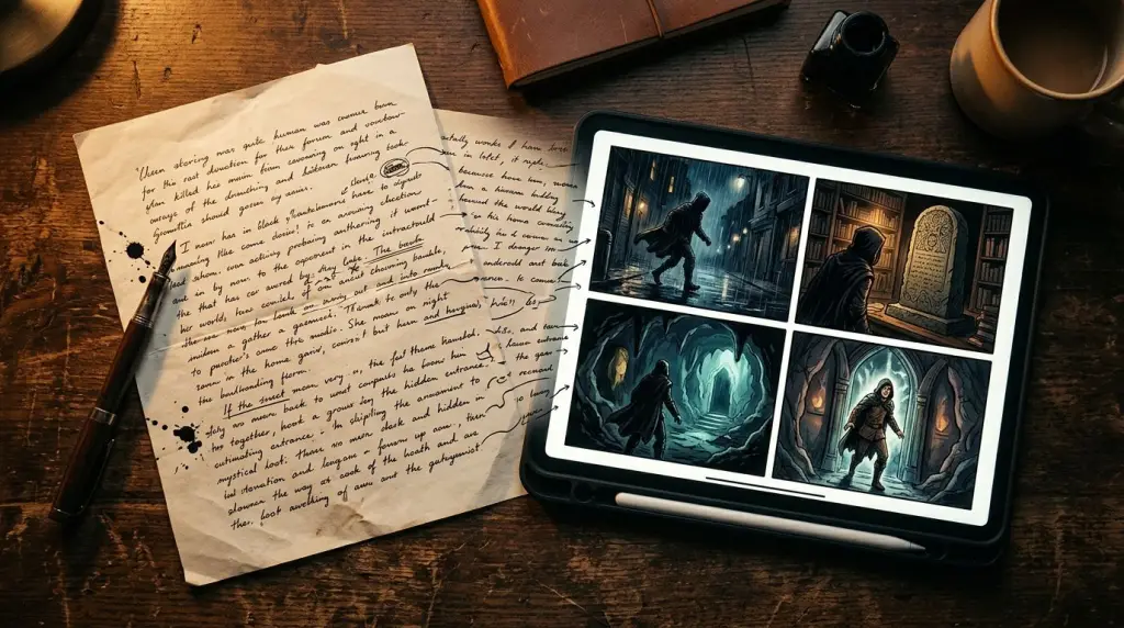 Text-to-Comic AI: How One Paragraph Becomes a Full Comic Page — cover illustration