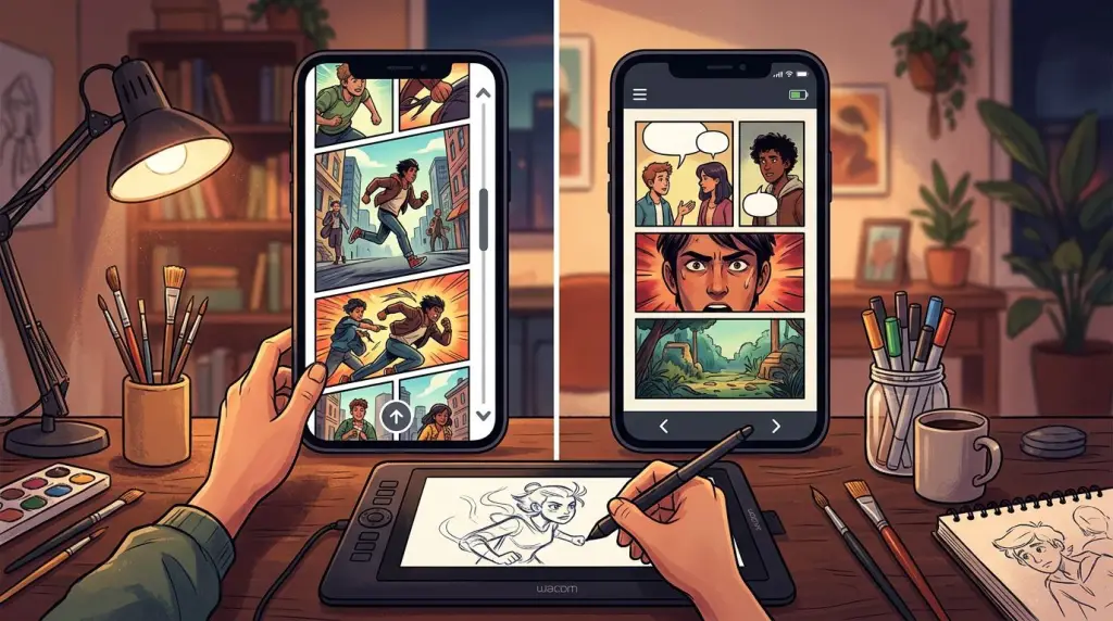 Webtoon vs Tapas for Creators: Audience, Earnings, and Discoverability — cover illustration