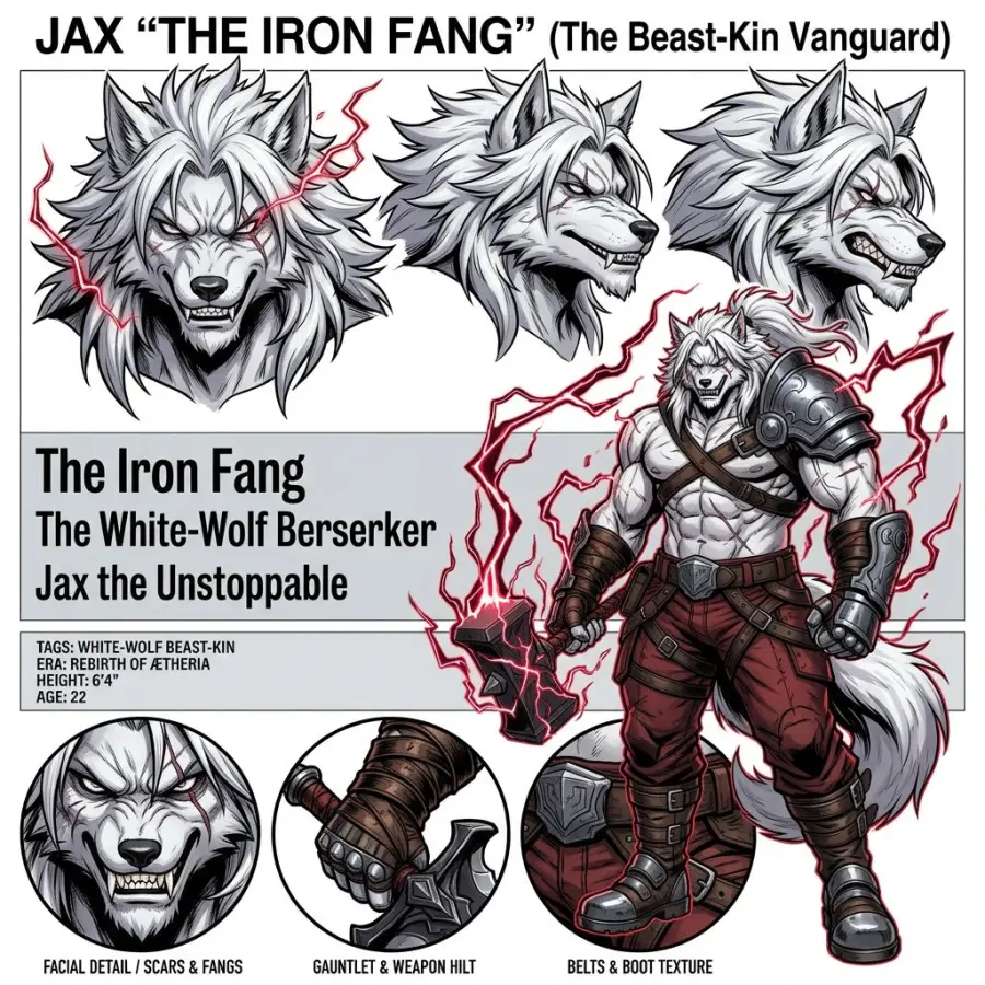 JAX "THE IRON FANG" (The Beast-Kin Vanguard) portrait