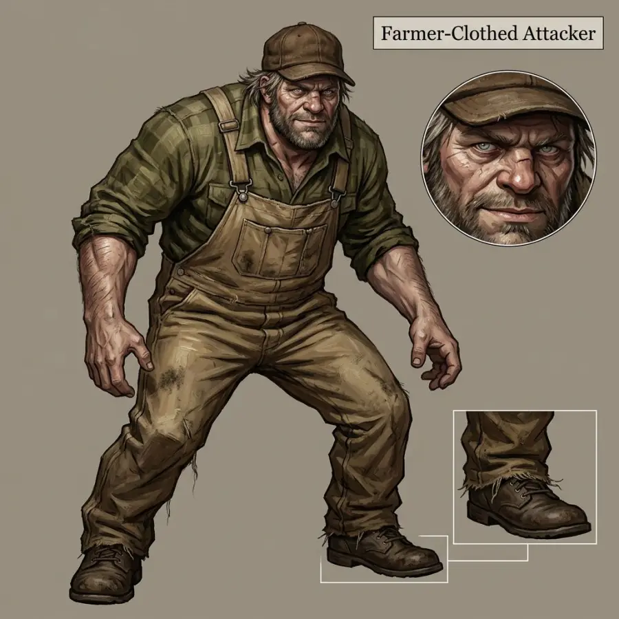 Farmer-Clothed Attacker portrait