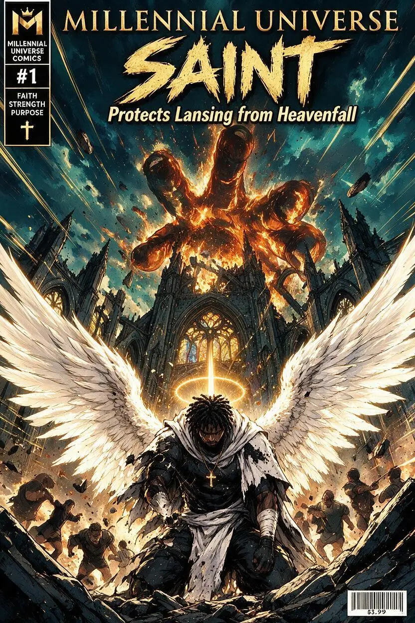 MILLENIAL UNIVERSE STUDIOS SAINT Protects Lansing from Heavenfall
