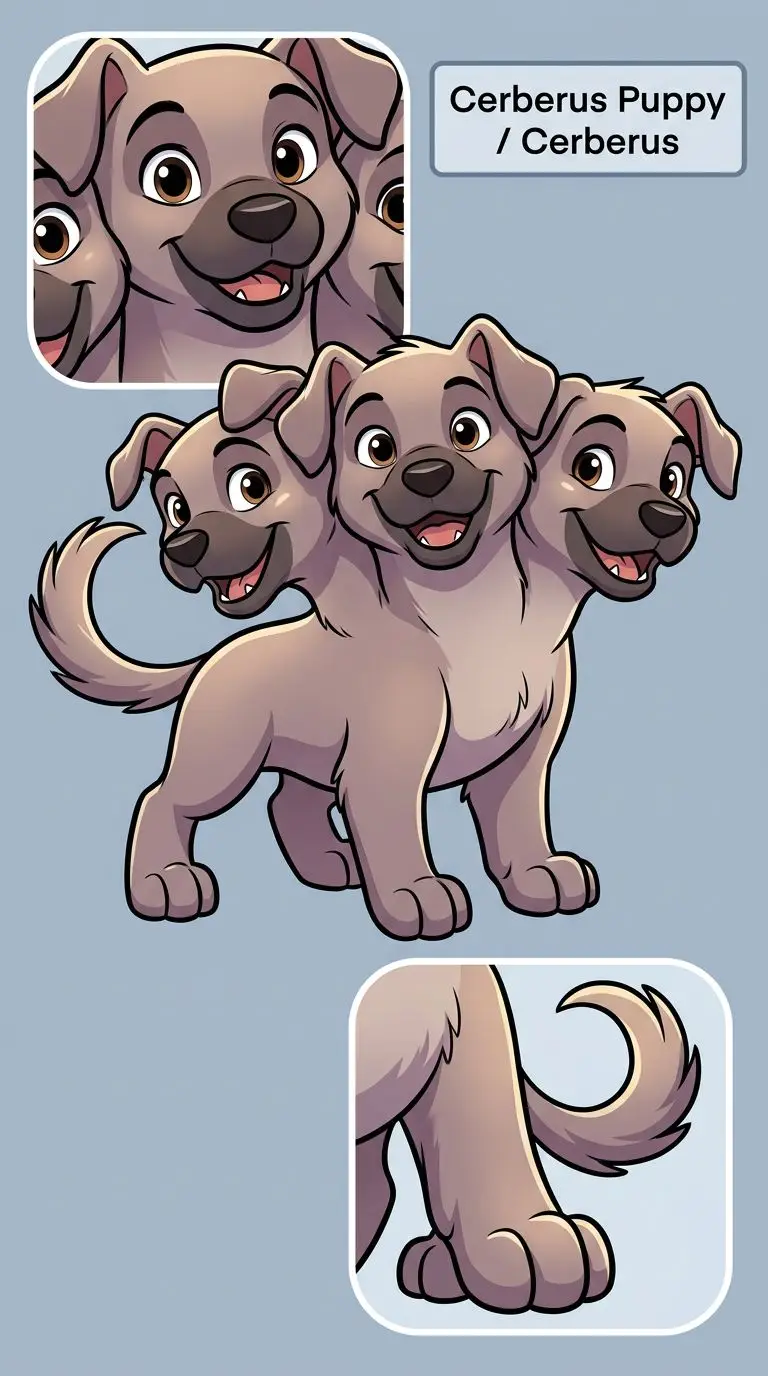 Cerberus Puppy portrait