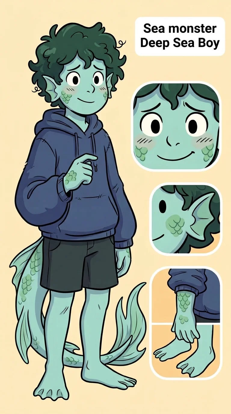Sea monster portrait