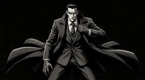 黒いコートの男