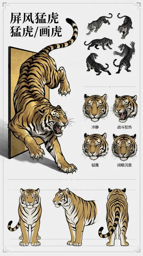 屏风猛虎