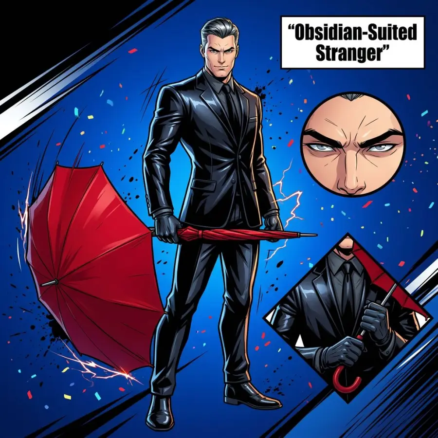 Obsidian-Suited Stranger portrait
