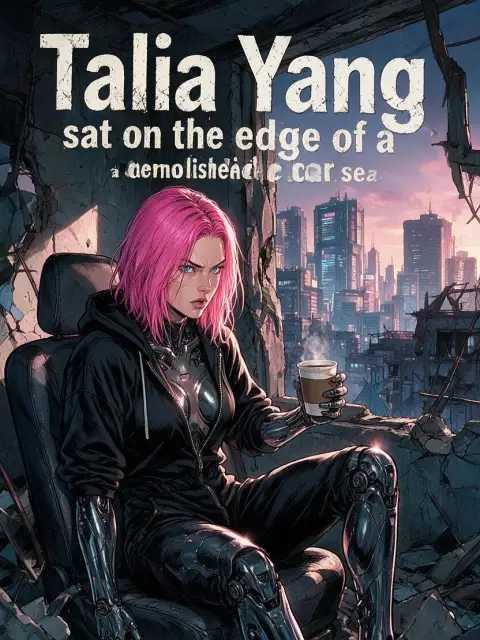 Talia Yang sat on the edge of a demolished car sea cover