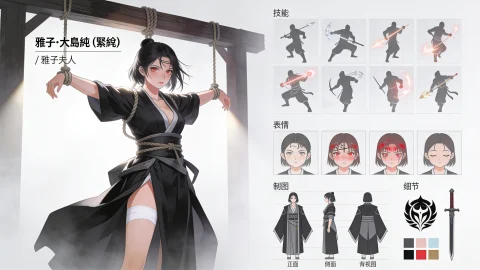 雅子·大島紬（緊縛）