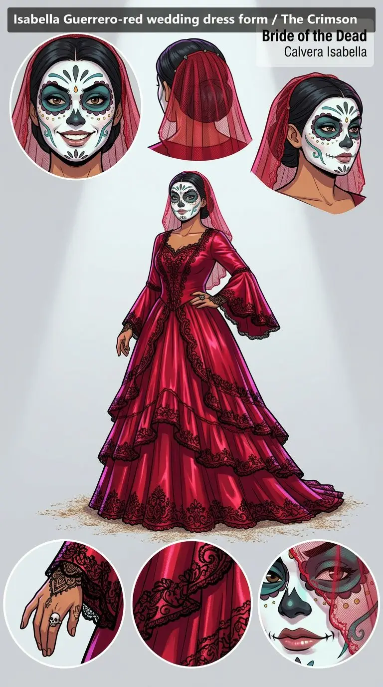 Isabella Guerrero-red wedding dress form portrait
