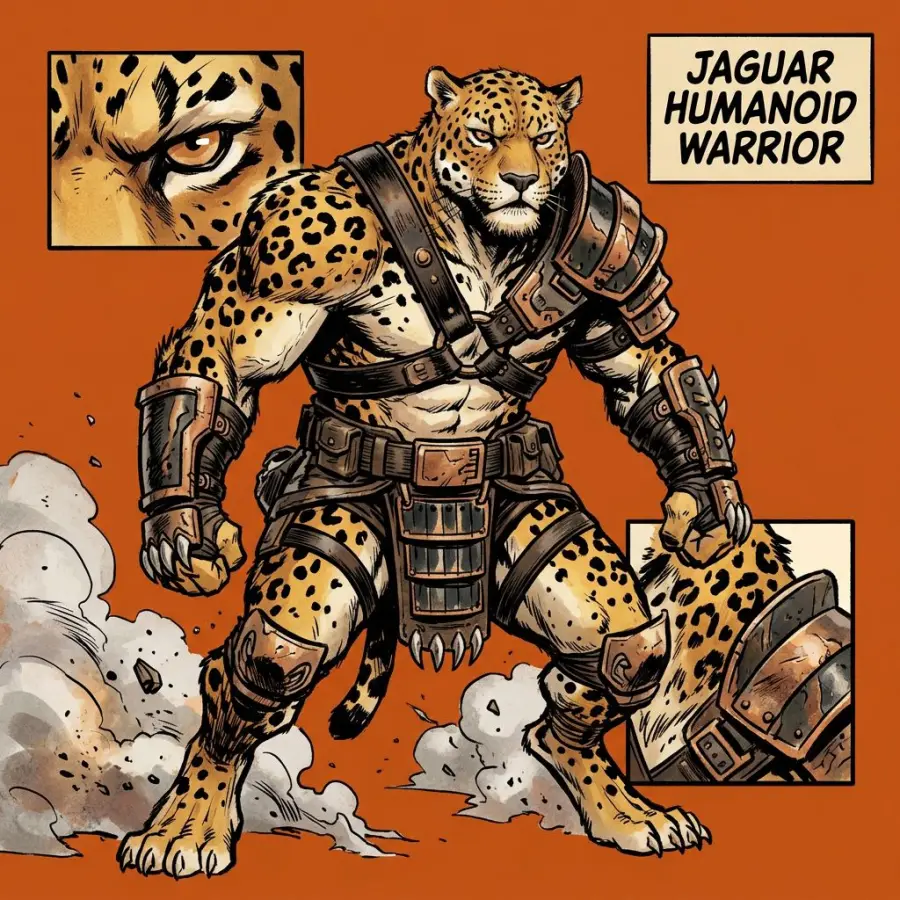 Jaguar Humanoid Warrior portrait