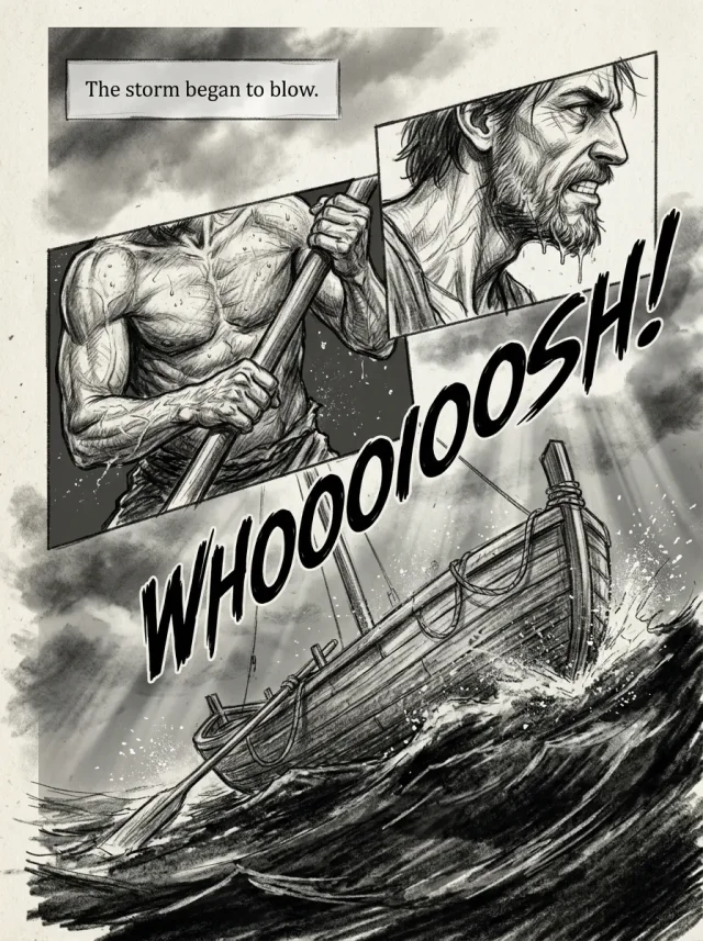 Panel 1 — The Stormy Night