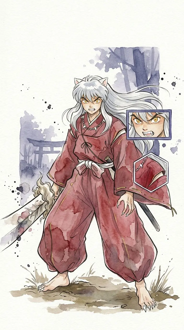Inuyasha portrait — AI comic character on TabStory