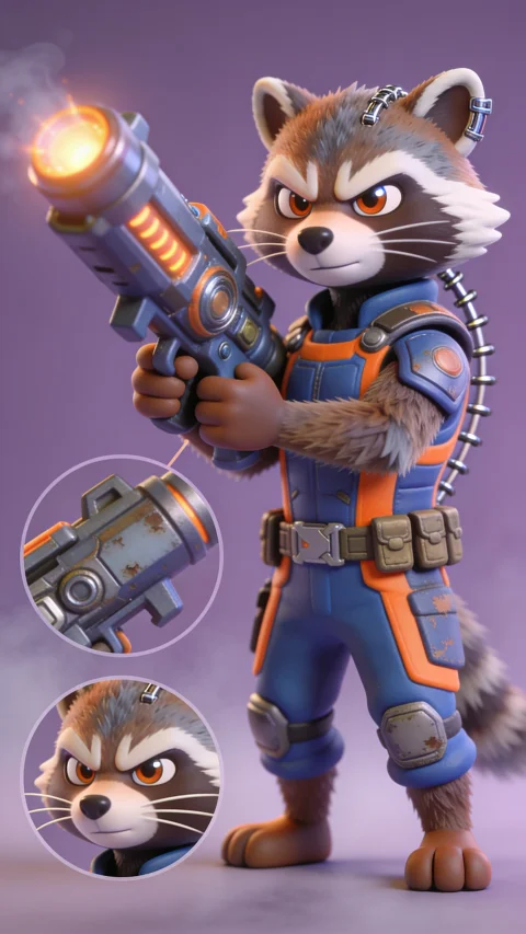Rocket Raccoon — AI comic character