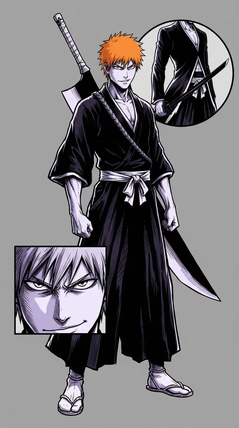 黒崎一護 portrait — AI comic character on TabStory