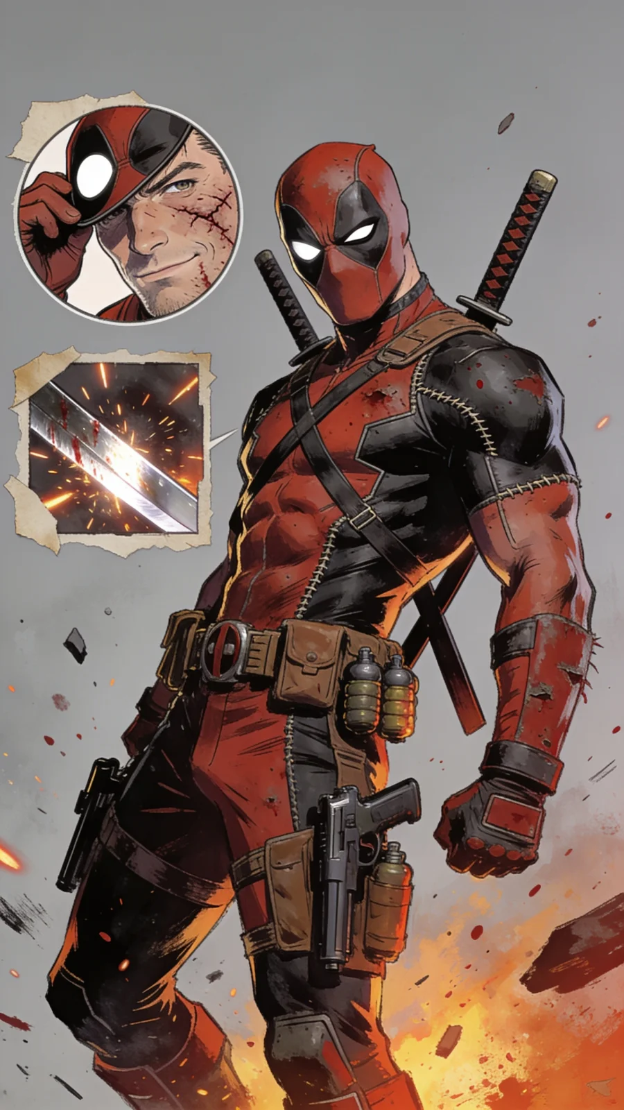 Deadpool / Wade Wilson portrait — AI comic character on TabStory