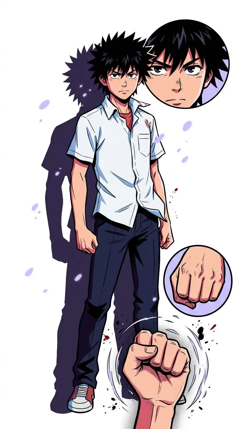 上条当麻 portrait — AI comic character on TabStory