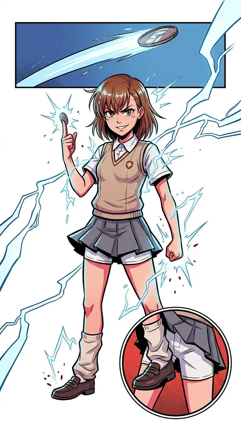 御坂美琴 portrait — AI comic character on TabStory