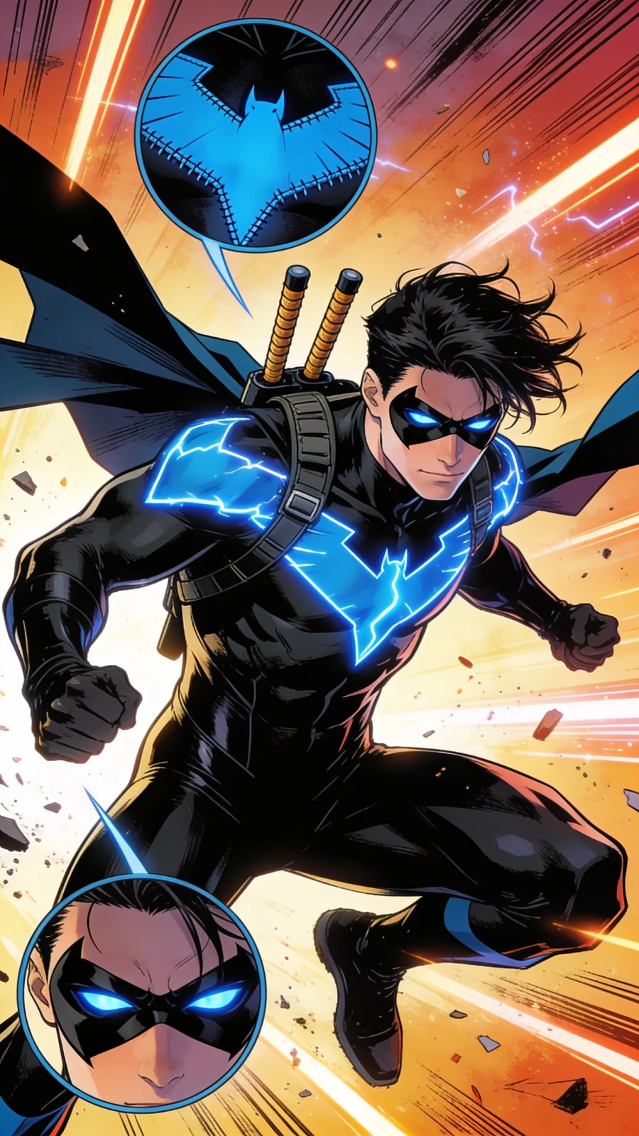 Nightwing / Dick Grayson portrait — AI comic character on TabStory