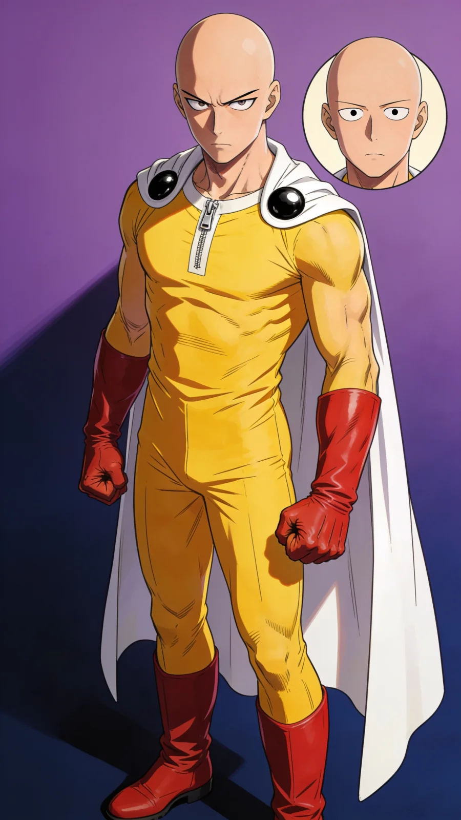 Saitama portrait — AI comic character on TabStory