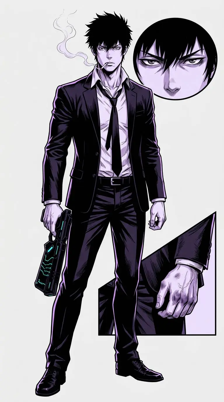 Shinya Kogami portrait — AI comic character on TabStory