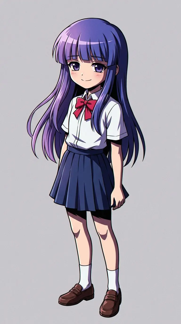 Rika Furude portrait — AI comic character on TabStory