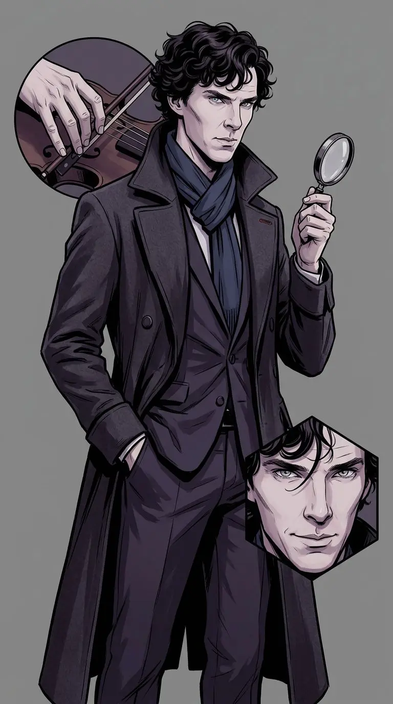 Sherlock Holmes portrait — AI comic character on TabStory
