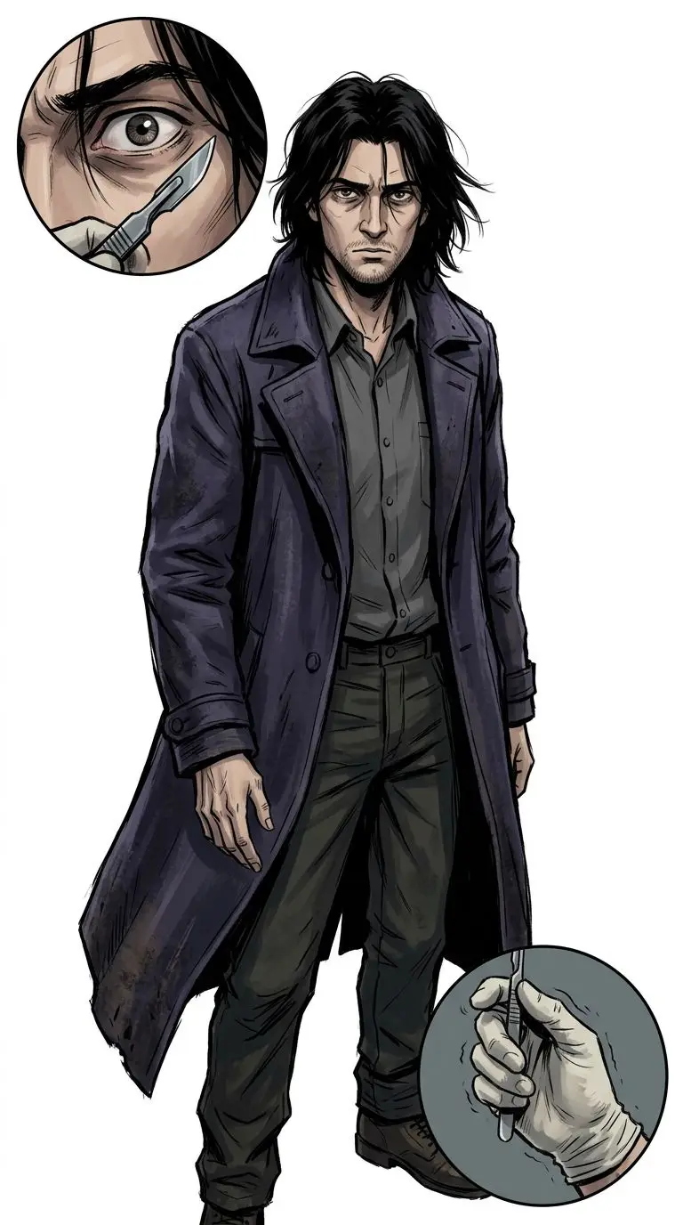 天馬賢三 portrait — AI comic character on TabStory