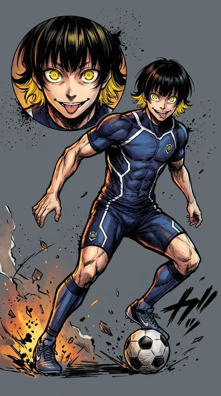 Bachira Meguru portrait — AI comic character on TabStory