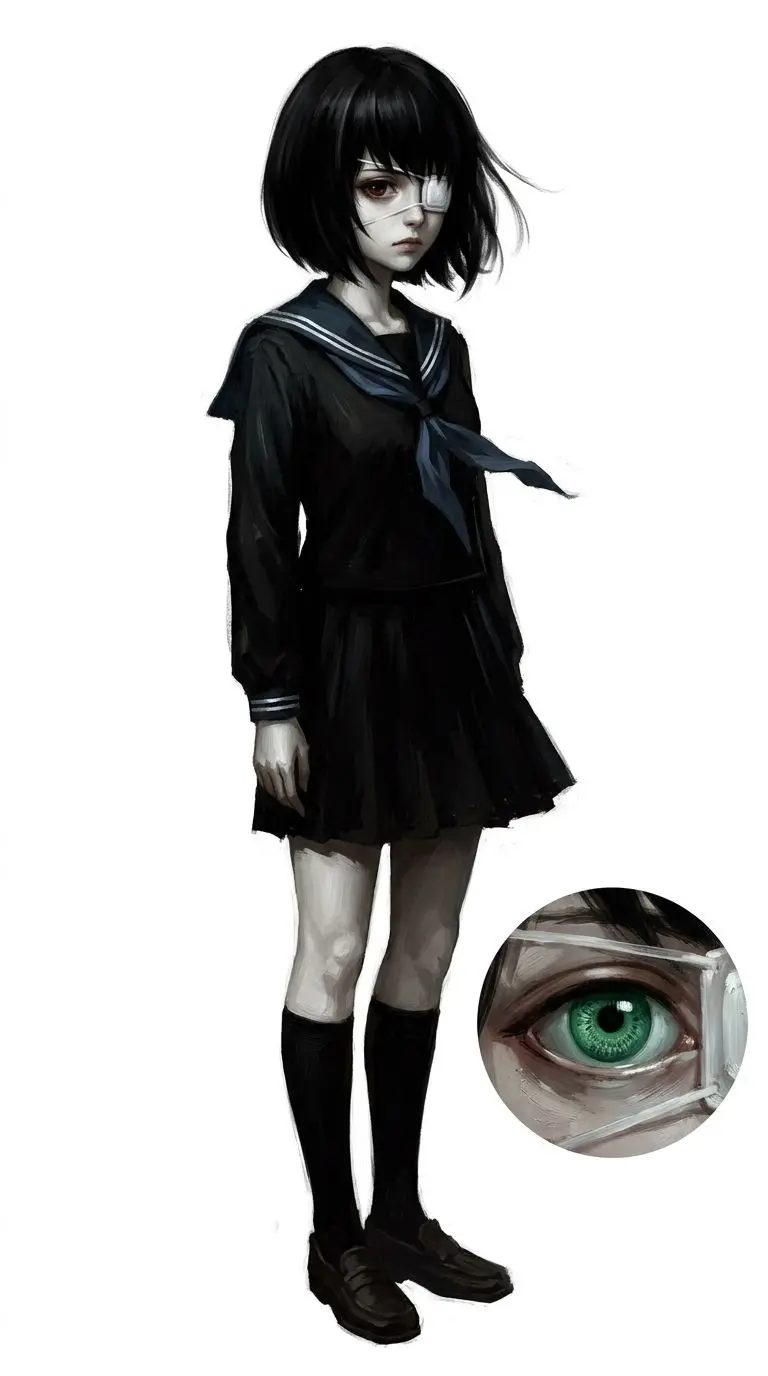 見崎鳴 portrait — AI comic character on TabStory