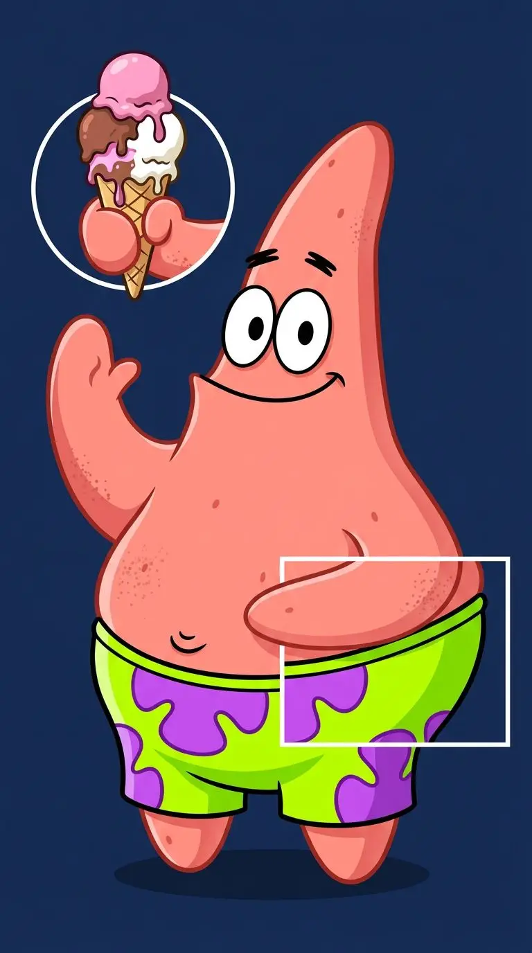 Patrick Star portrait — AI comic character on TabStory