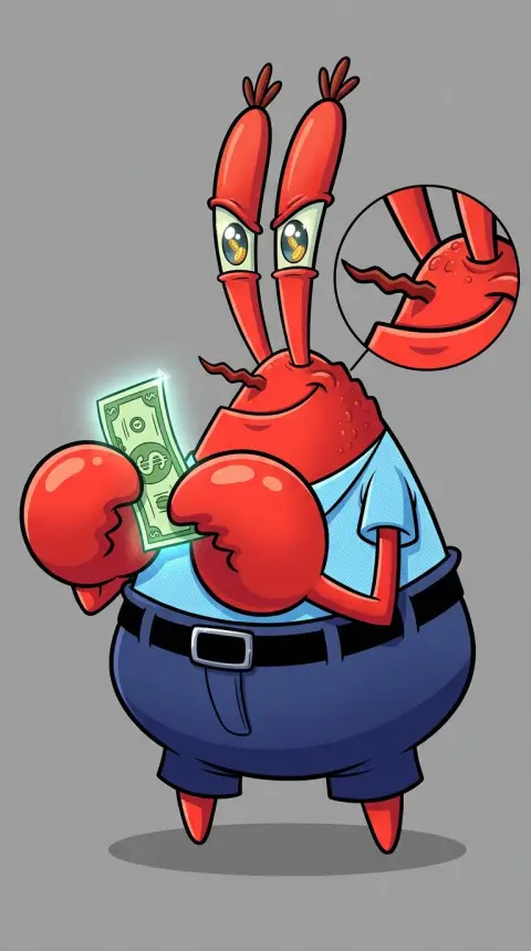 Mr. Krabs — related AI comic character