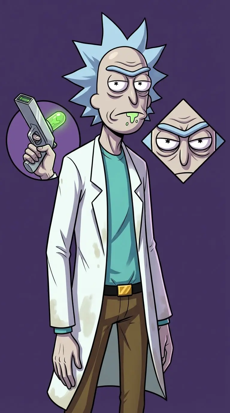 Rick Sanchez portrait — AI comic character on TabStory