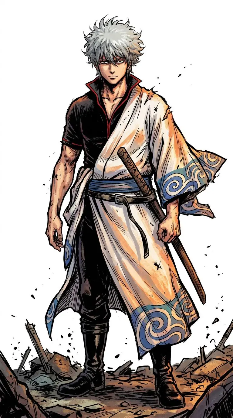 坂田銀時 portrait — AI comic character on TabStory