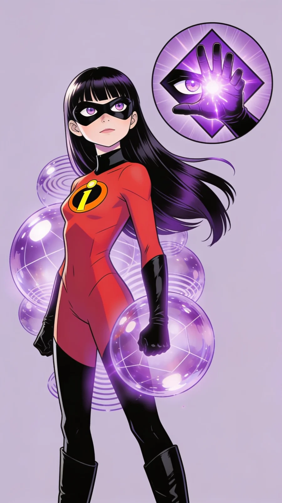 Violet Parr portrait — AI comic character on TabStory