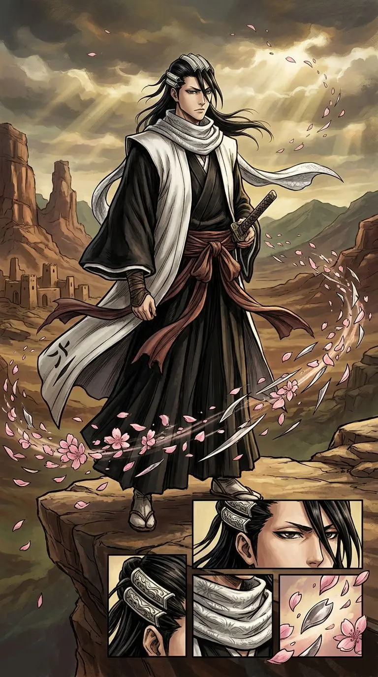 朽木白哉 portrait — AI comic character on TabStory