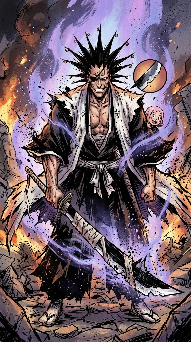 更木剣八 portrait — AI comic character on TabStory