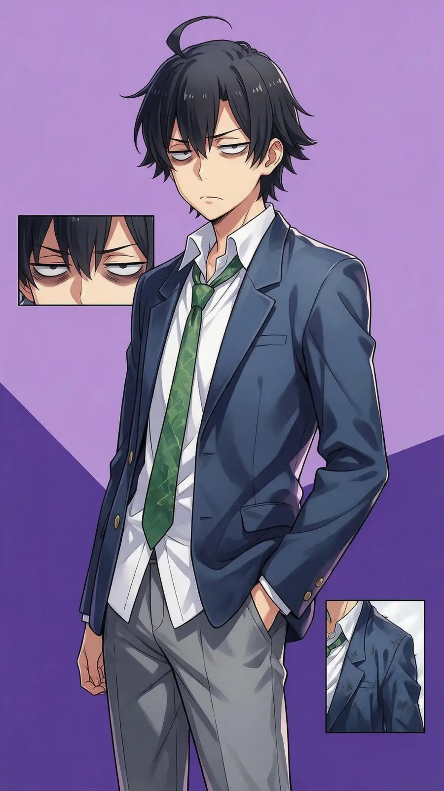 Hachiman Hikigaya portrait — AI comic character on TabStory