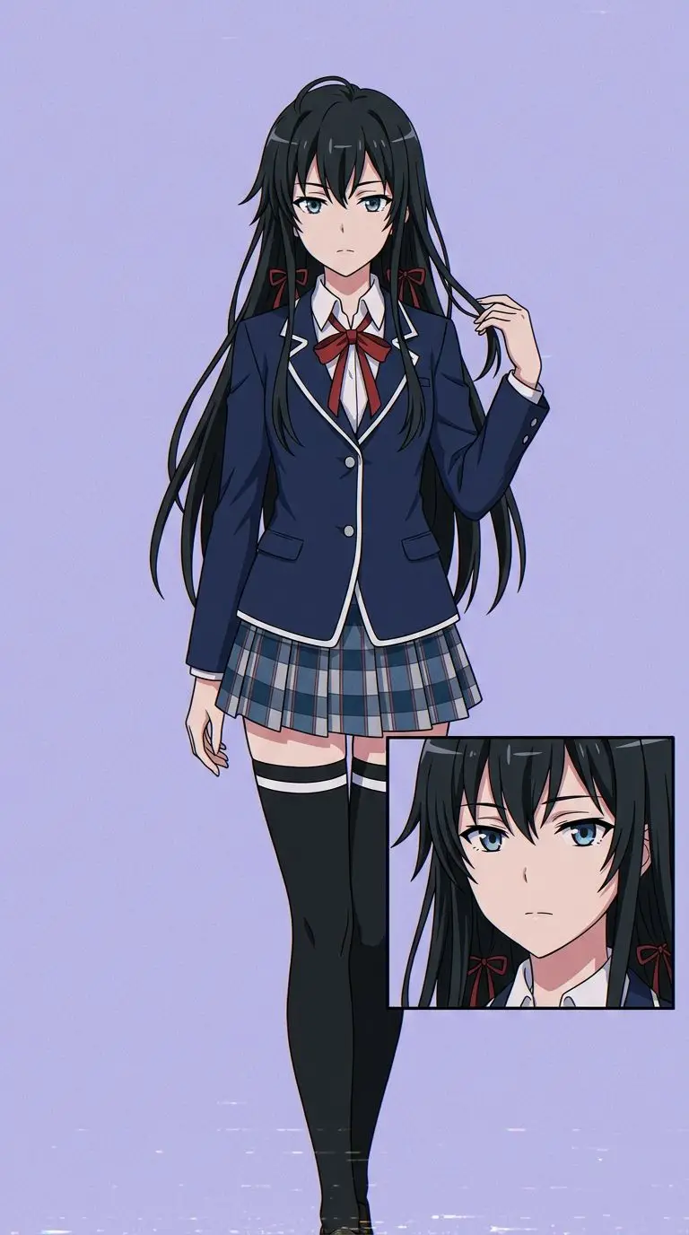 Yukino Yukinoshita portrait — AI comic character on TabStory