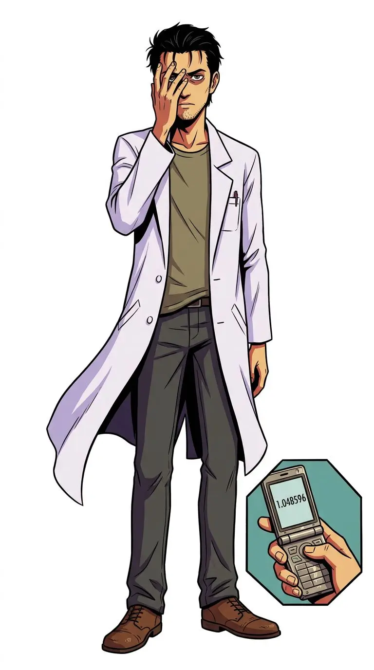 岡部倫太郎 portrait — AI comic character on TabStory