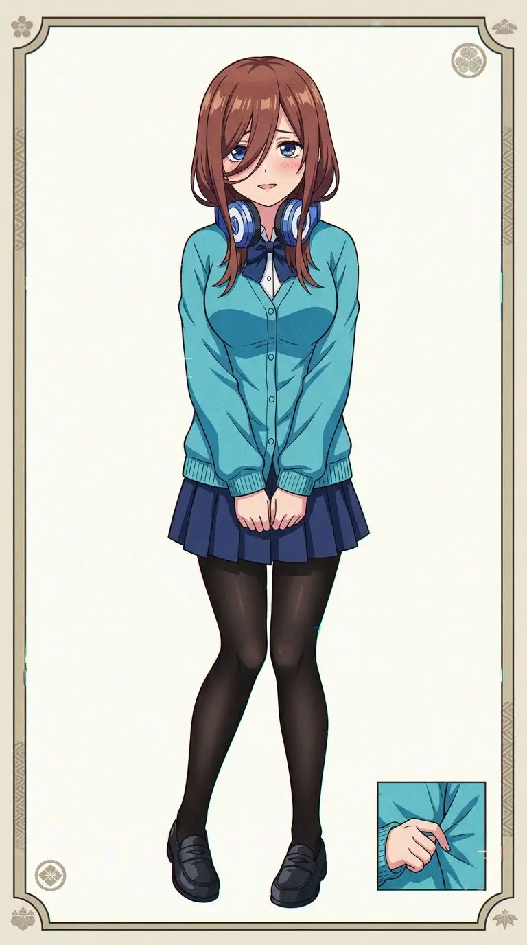 中野三玖 portrait — AI comic character on TabStory